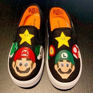 Mario Bros & Luigi hand painted shoes